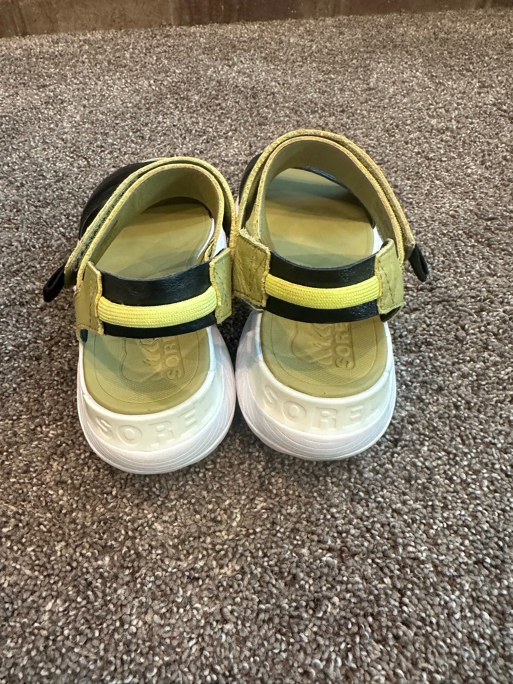 Sorel Kinetic Impact YStrap High Sandal Chartreuse Black Size 7.5 Sport Gorpcore - Picture 4 of 6